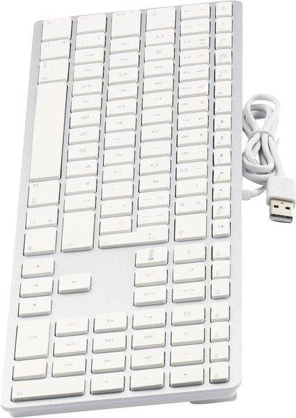 LMP  USB Tastatur KB-1243, UK-Layout, Zahlenblock, 110 Tasten, 2x USB 