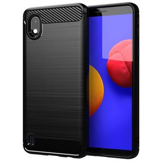 Cadorabo  Housse compatible avec Samsung Galaxy A10 / M10 - Coque de protection en silicone TPU flexible, aspect inox et fibre de carbone 