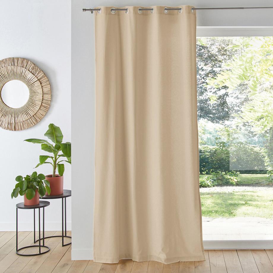 La Redoute Intérieurs  Vorhang uni Baumwolle gezopft Ösen Panama 