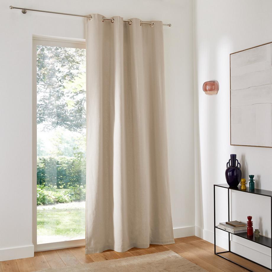 La Redoute Intérieurs  Vorhang uni Baumwolle gezopft Ösen Panama 