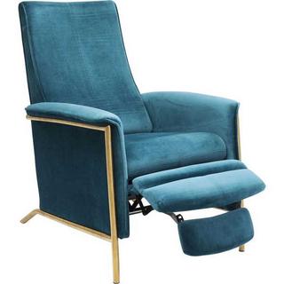 mutoni Fauteuil relax Lazy Velours Bleu  