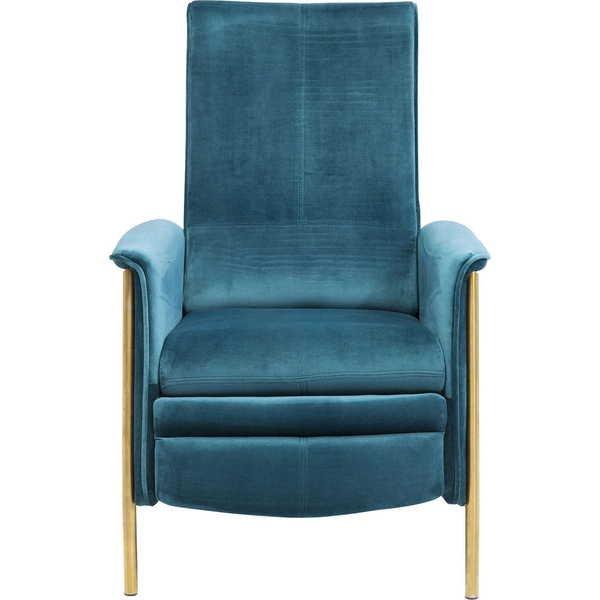 mutoni Fauteuil relax Lazy Velours Bleu  