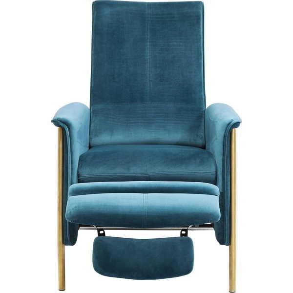 mutoni Fauteuil relax Lazy Velours Bleu  