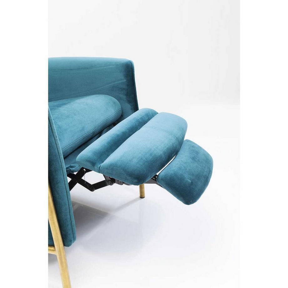 mutoni Fauteuil relax Lazy Velvet bleu  