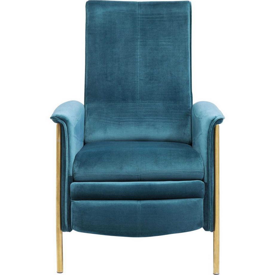 mutoni Fauteuil relax Lazy Velvet bleu  