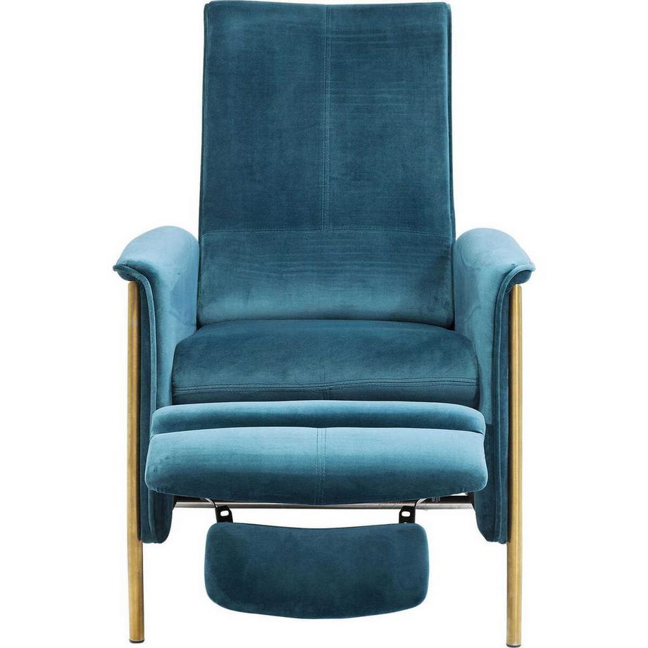mutoni Fauteuil relax Lazy Velvet bleu  