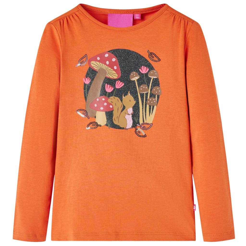 Image of Kinder T-shirt Baumwolle Mädchen Orange 104