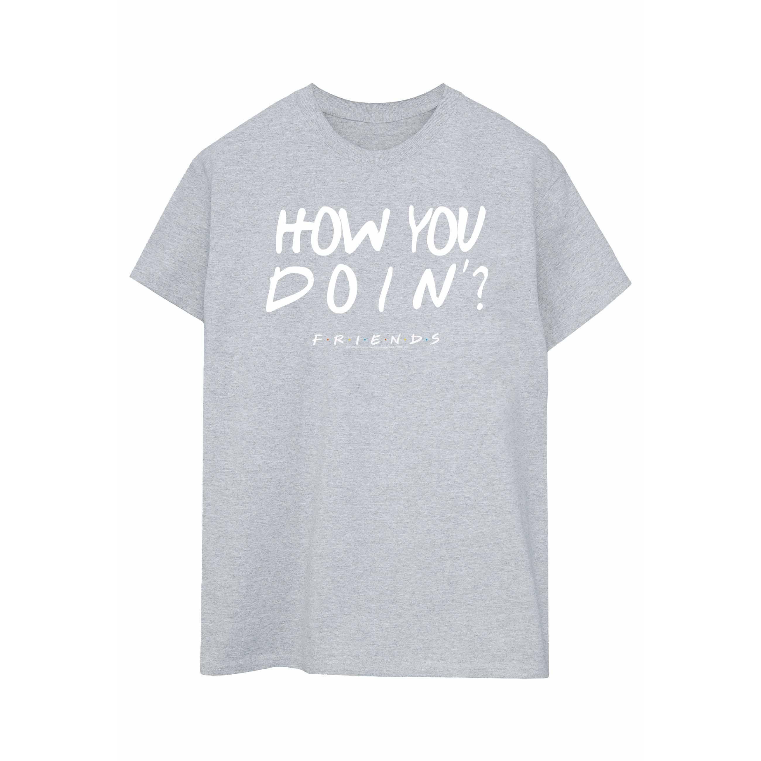 Image of How You Doin? Boyfriend Fit Tshirt Damen Grau XL
