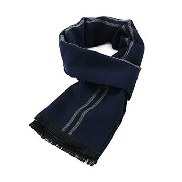 Écharpe d'hiver chaude et douce tricotée à carreaux, longues écharpes d'hiver, bleu marine, taille unique