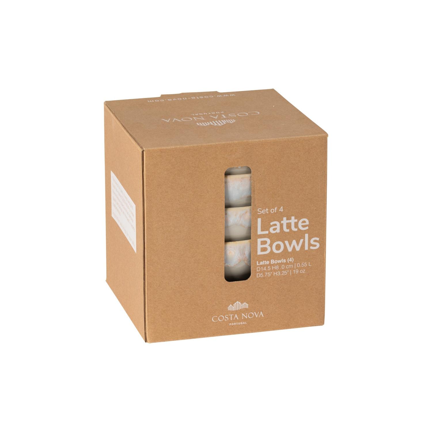 Northix Bol à latte 4 pièces Gris  