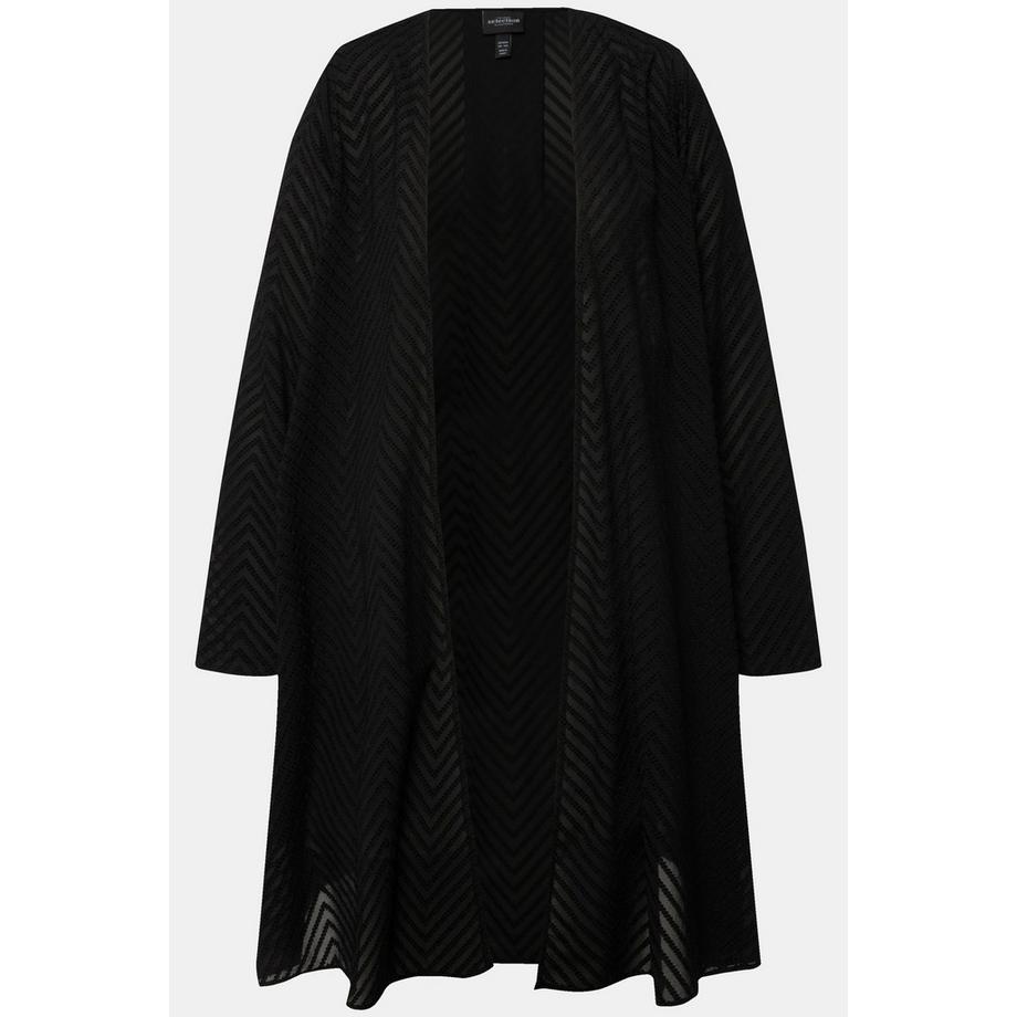 Ulla Popken Giacca da interno motivo a spina di pesce 3D Linea A Scollo a V  