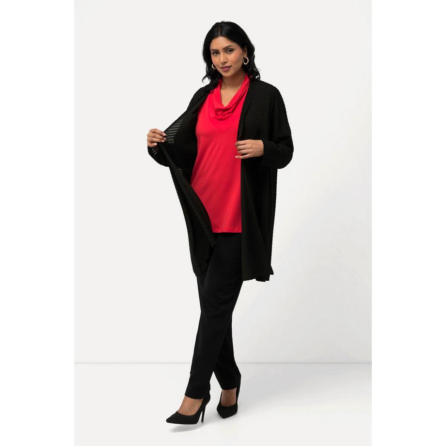 Ulla Popken Giacca da interno motivo a spina di pesce 3D Linea A Scollo a V  