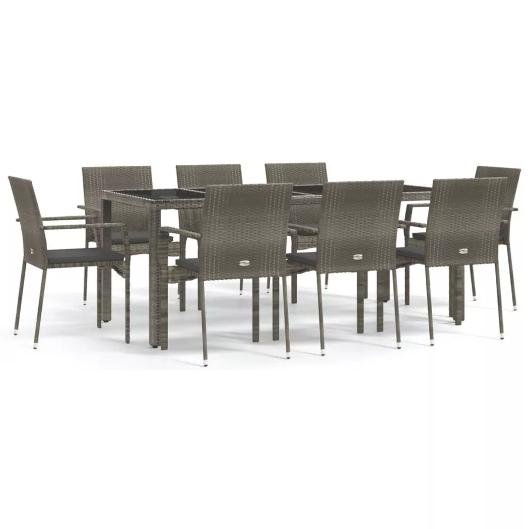VidaXL - Garten essgruppe poly-rattan, One Size, Grau