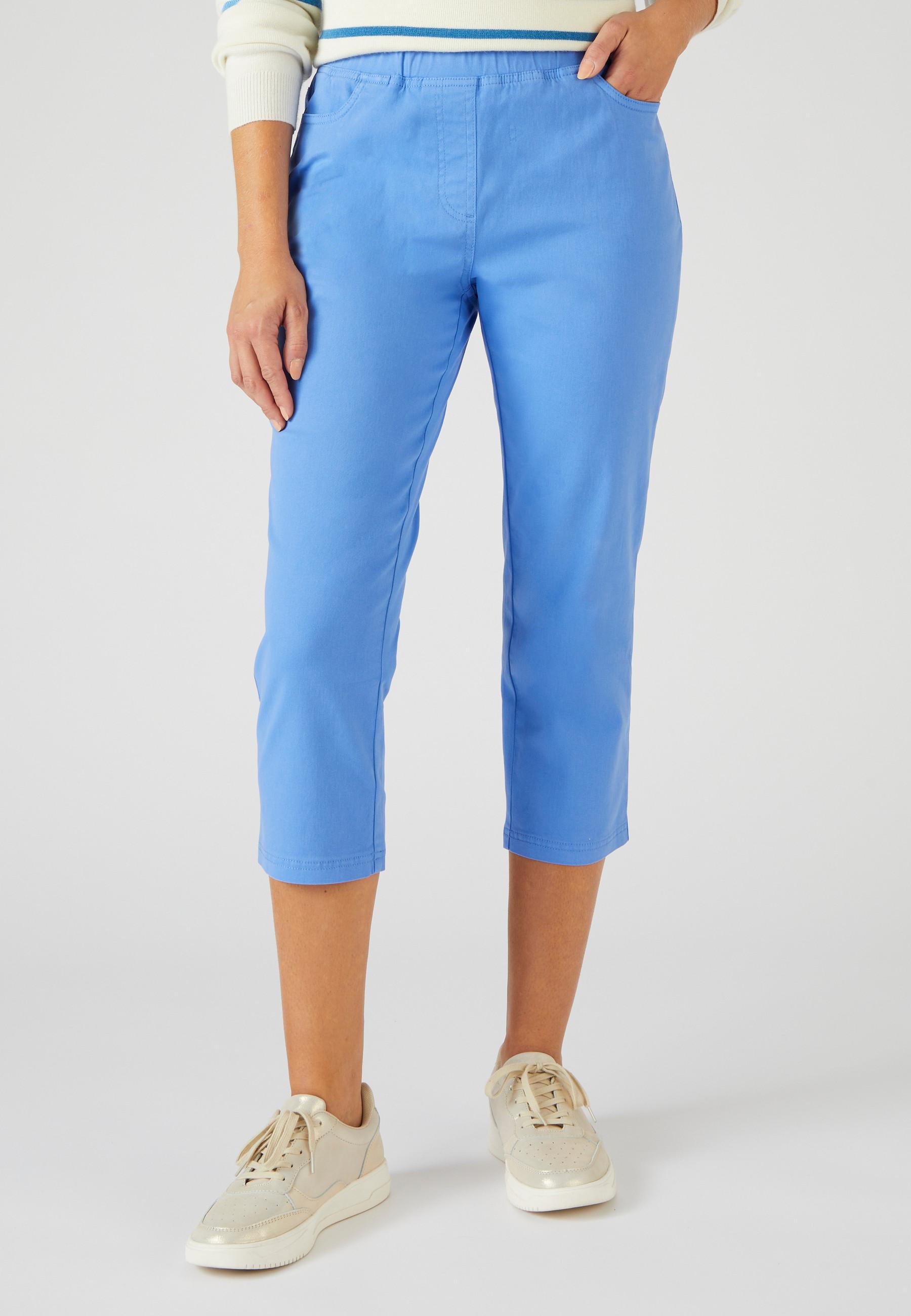 Image of 3/4-hose Aus Weichem, Leichtem Gabardinestretch, 98 % Baumwolle. Damen Blau 44