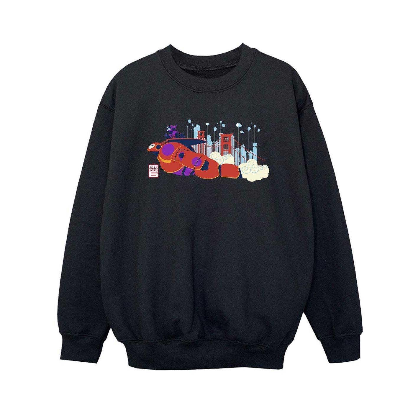 Image of Big Hero 6 Baymax Hiro Bridge Sweatshirt Unisex Schwarz 140/146