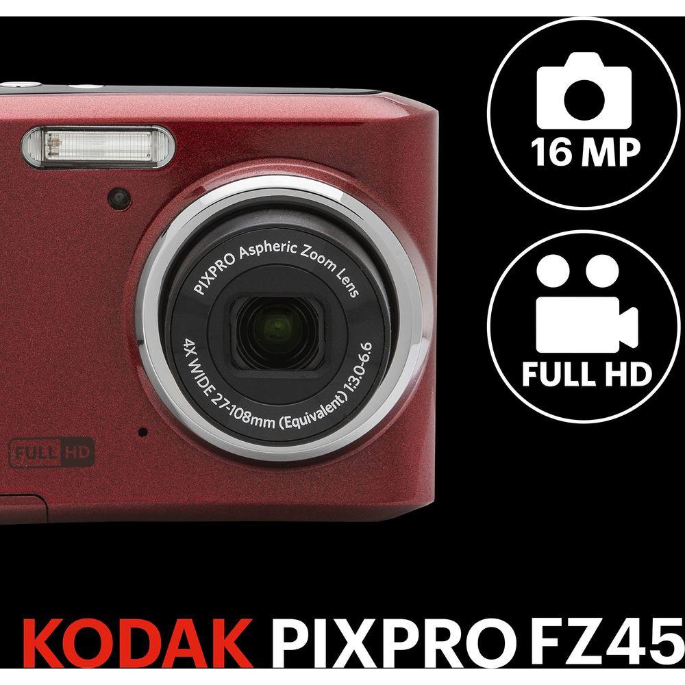 Kodak  Appareil photo numérique KODAK Pixpro FZ45 CMOS 4x 16MP Rouge 