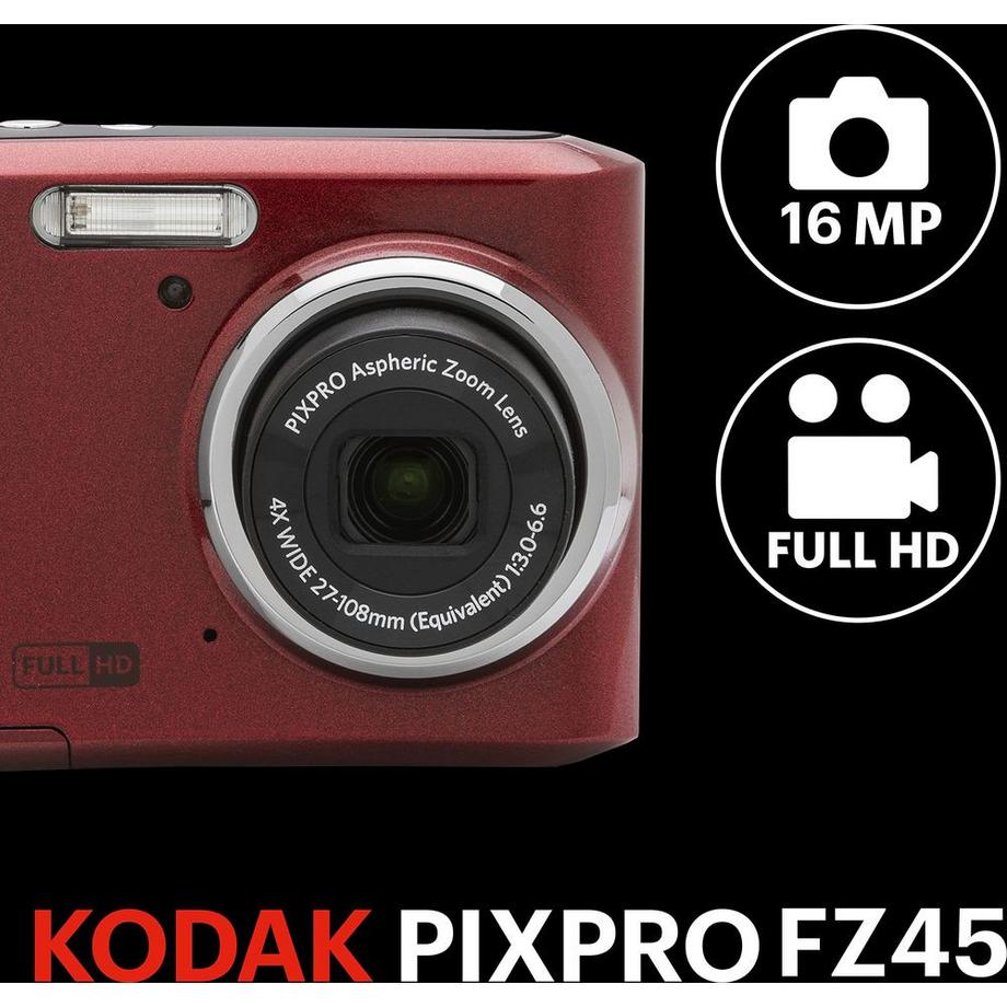 Kodak  Fotocamera digitale KODAK Pixpro FZ45 CMOS 4x 16MP Rossa 