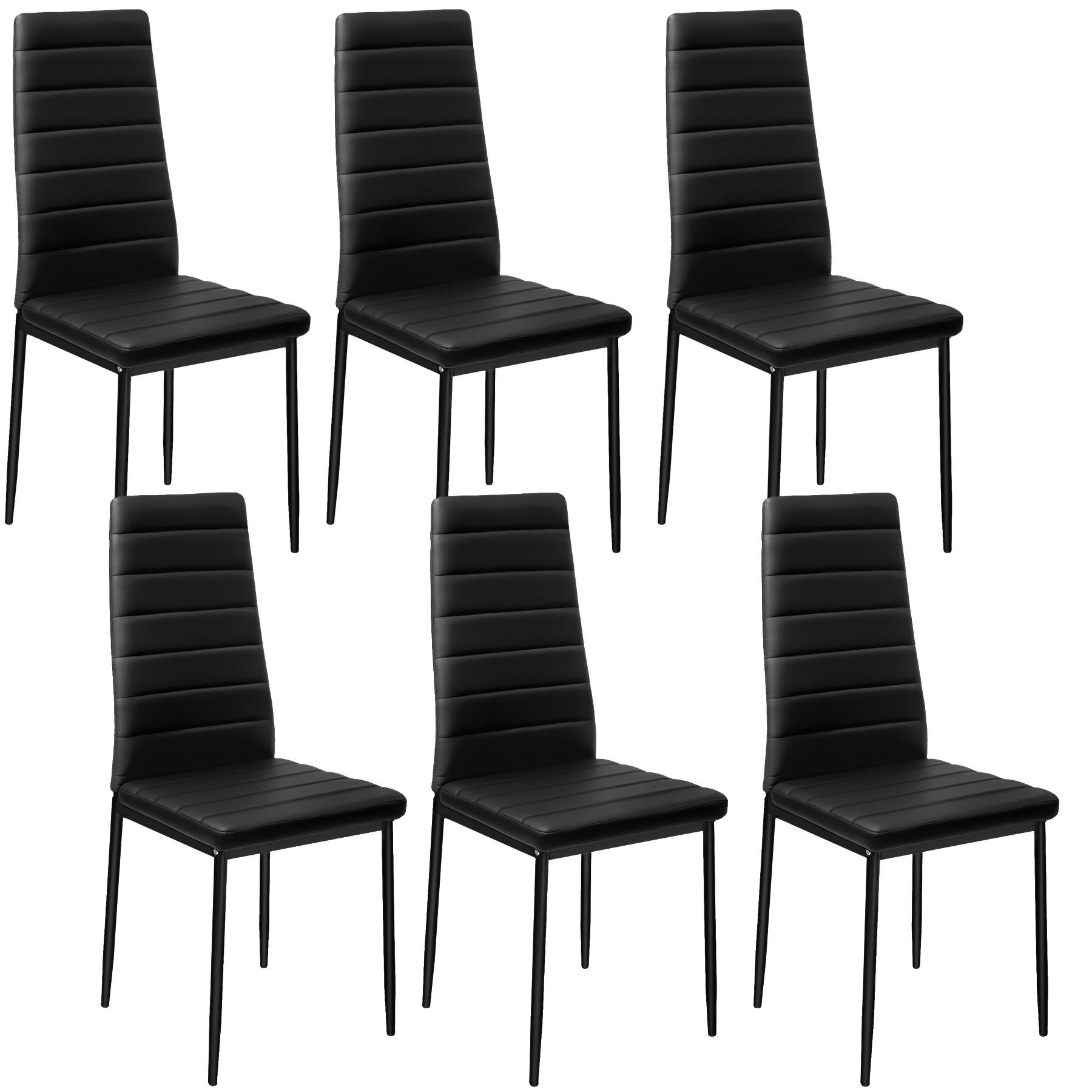 Tectake Lot de chaises avec surpiqûre  