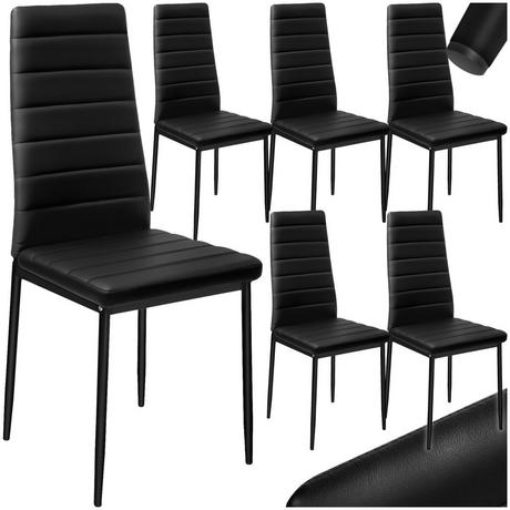 Tectake Lot de chaises avec surpiqûre  