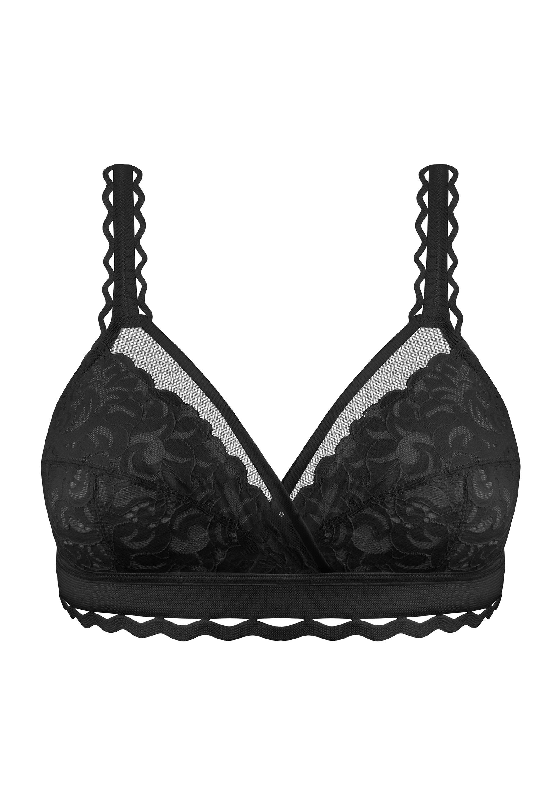 Image of Bh Ohne Bügel, Zauberkreuz Von Playtex. Damen Schwarz C/80