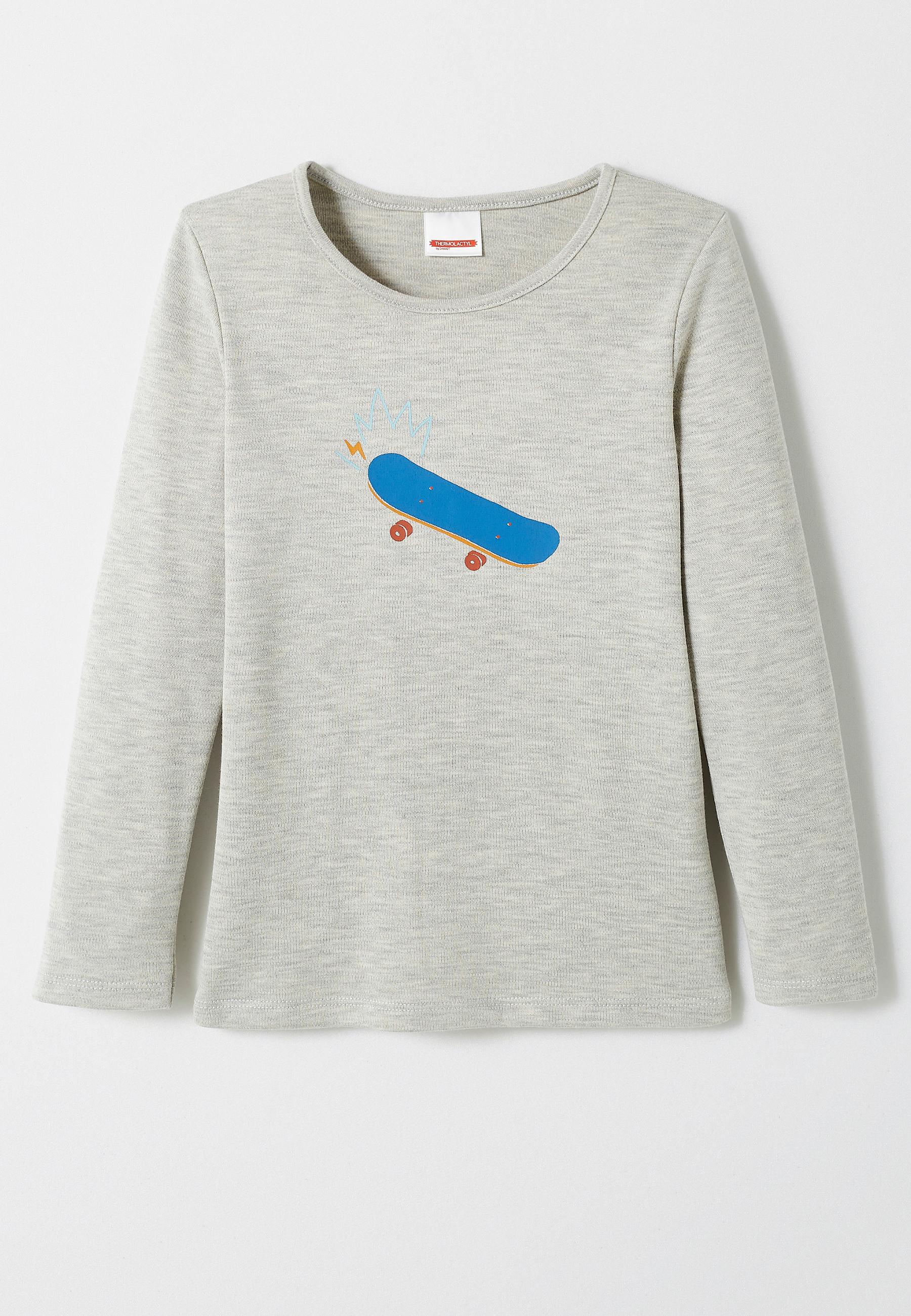 Image of Shirt Mit Siebdruck, Thermolactyl-interlock, Wärmegrad Medium 3. Jungen Grau 86