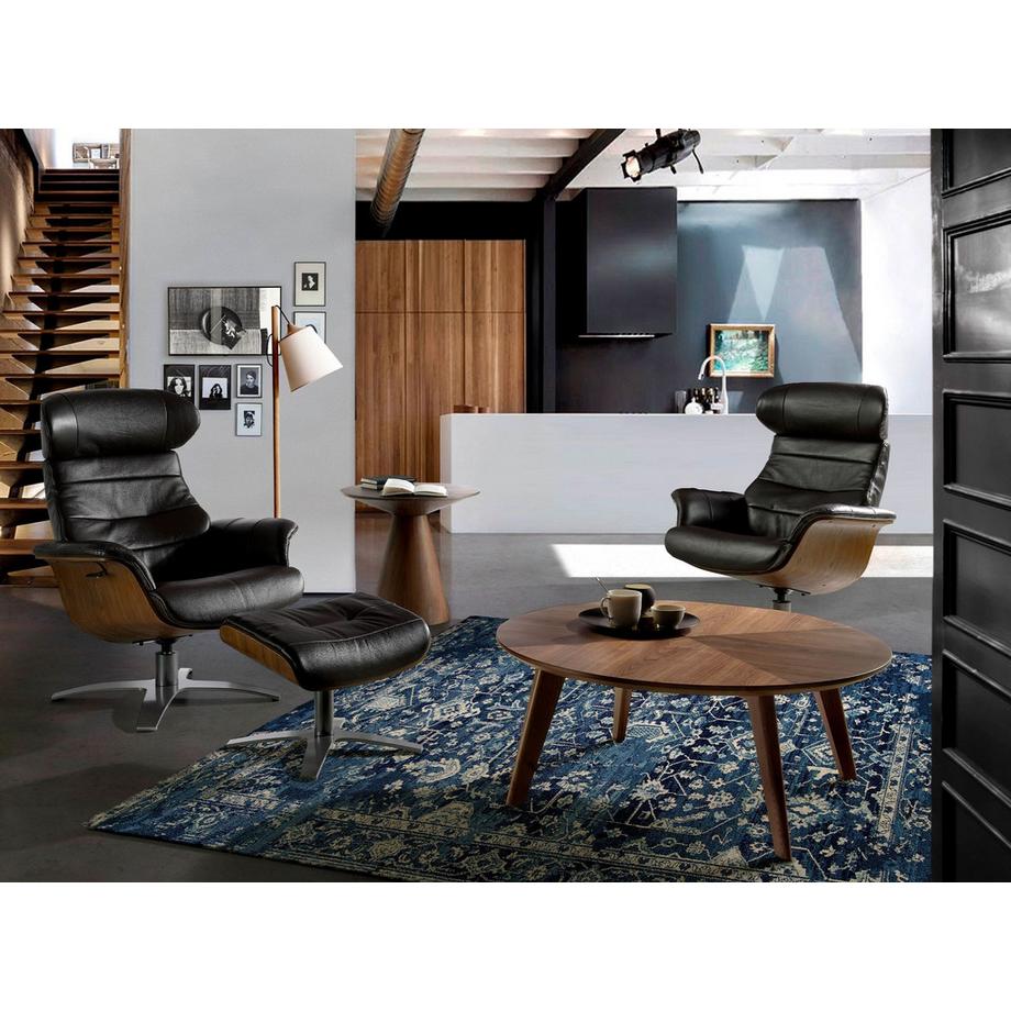 ANGEL CERDA  Hocker aus schokoladenbraunem Leder 