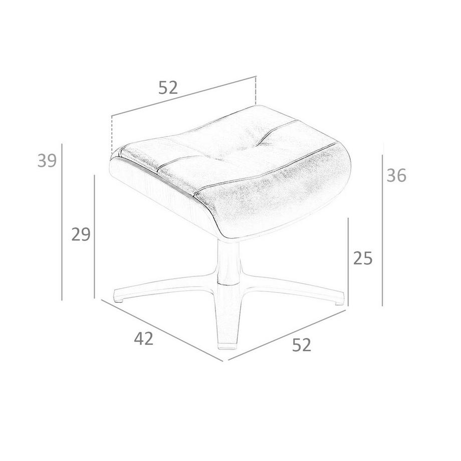 ANGEL CERDA  Hocker aus schokoladenbraunem Leder 