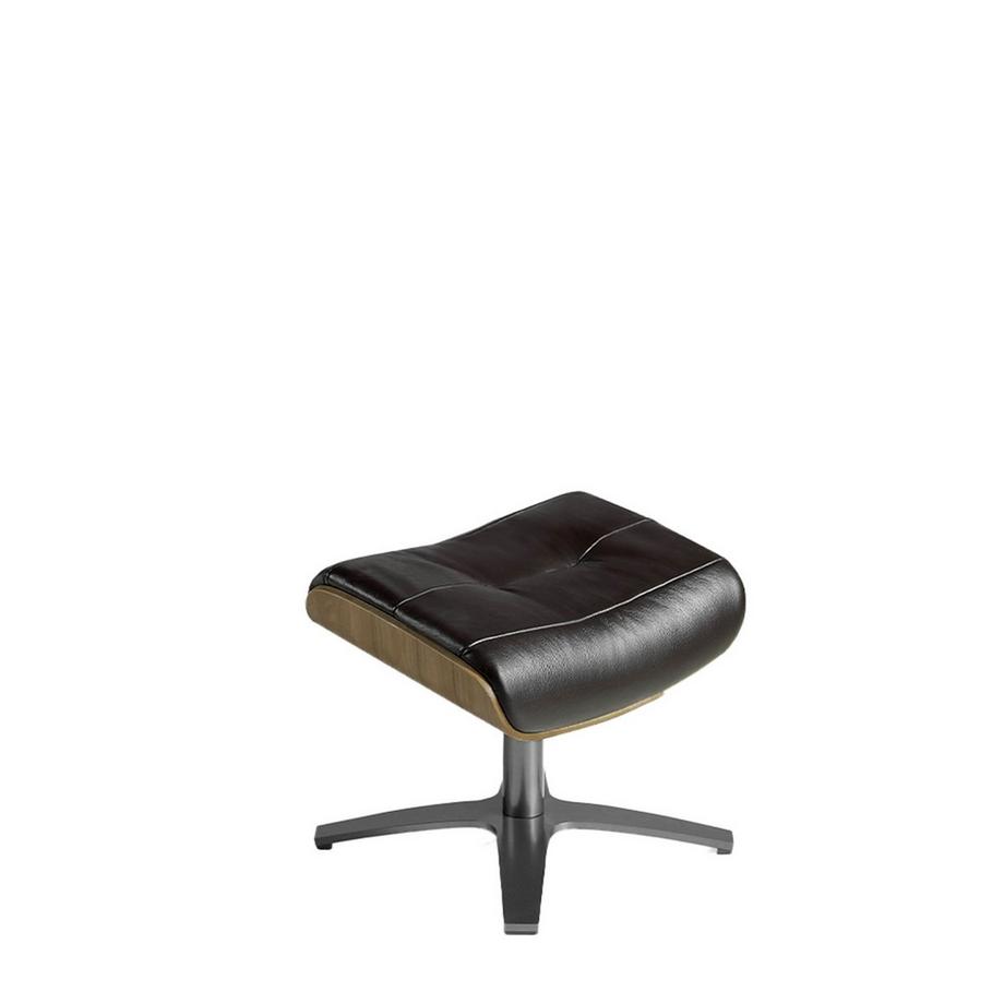 ANGEL CERDA  Hocker aus schokoladenbraunem Leder 