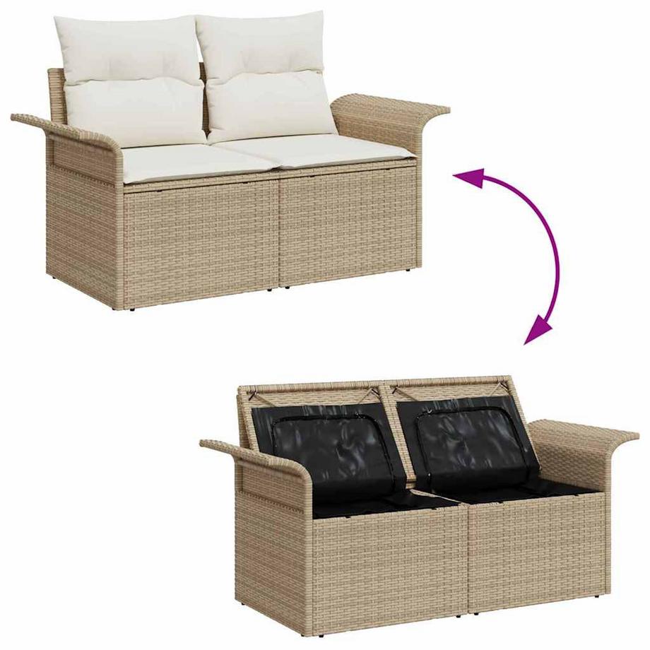 VidaXL Set Divano da Giardino Polyrattan  