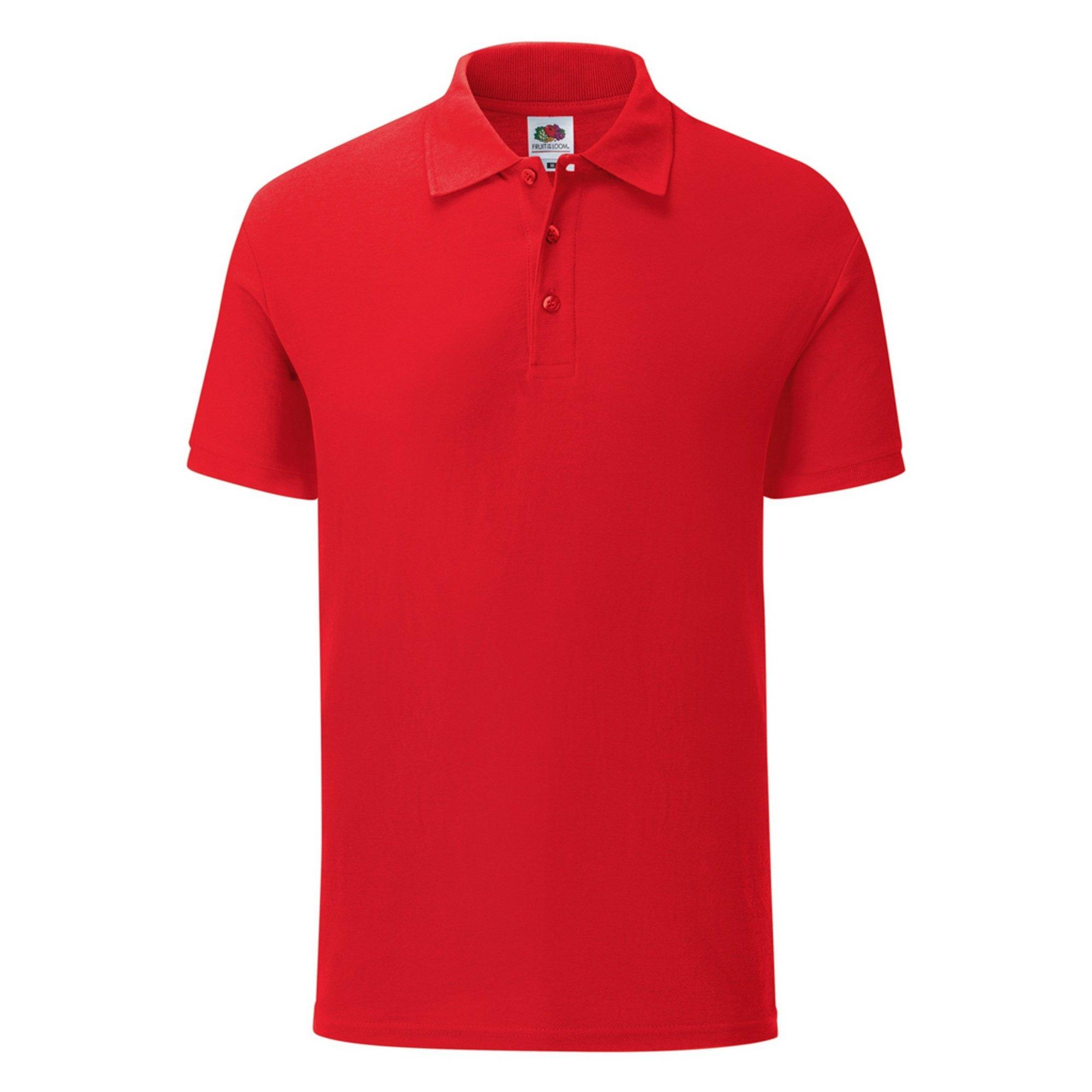 Image of Iconic Pique Polo Shirt Herren Rot Bunt XL