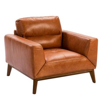 Fauteuil en cuir marron