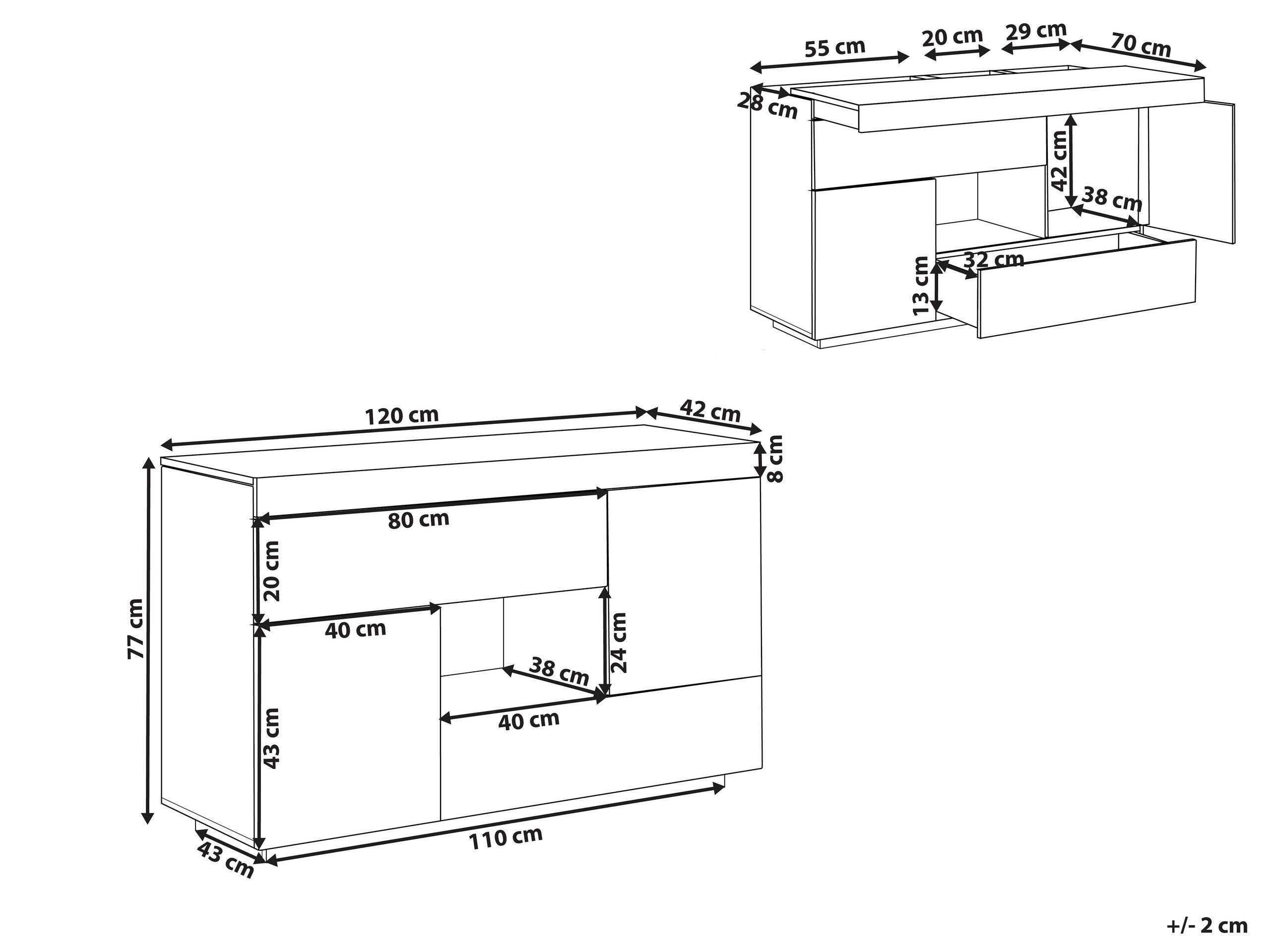 Beliani Commode en MDF Moderne GORAN  