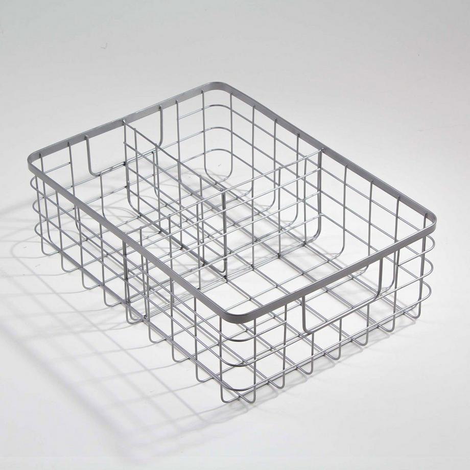 Calicosy Panier filaire gris 3 compartiments métal  