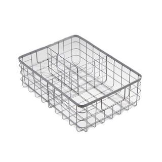 Calicosy Grauer Drahtkorb mit 3 Metallfächern  