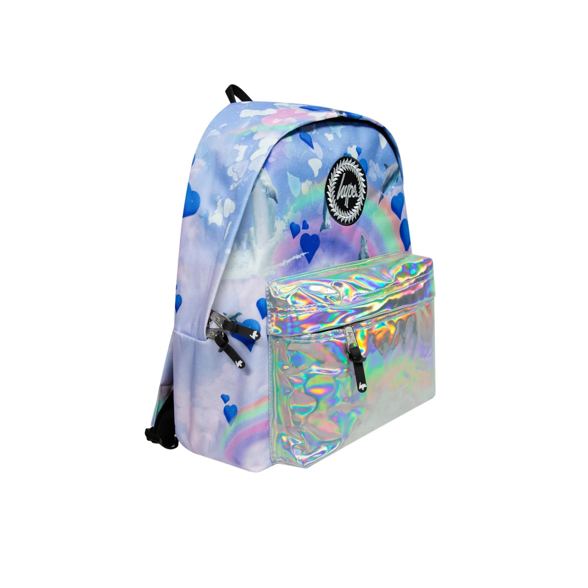 hype Rucksack, Holo Regenbogen Delfine  