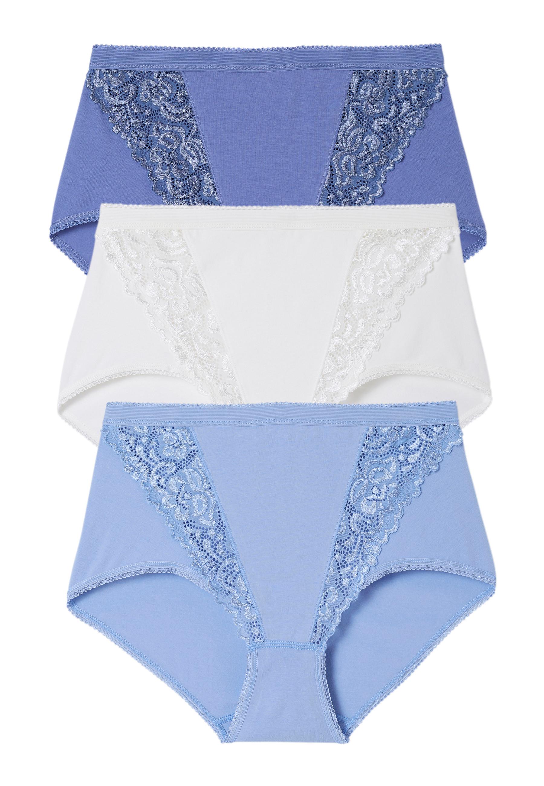 Image of Slip ,maxi Im 3er-pack Aus Dehnbarer Baumwolle. Damen Blau 50/52