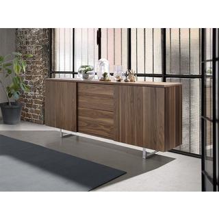 ANGEL CERDA Walnut wood and chrome steel sideboard  