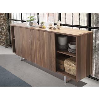 ANGEL CERDA Walnut wood and chrome steel sideboard  