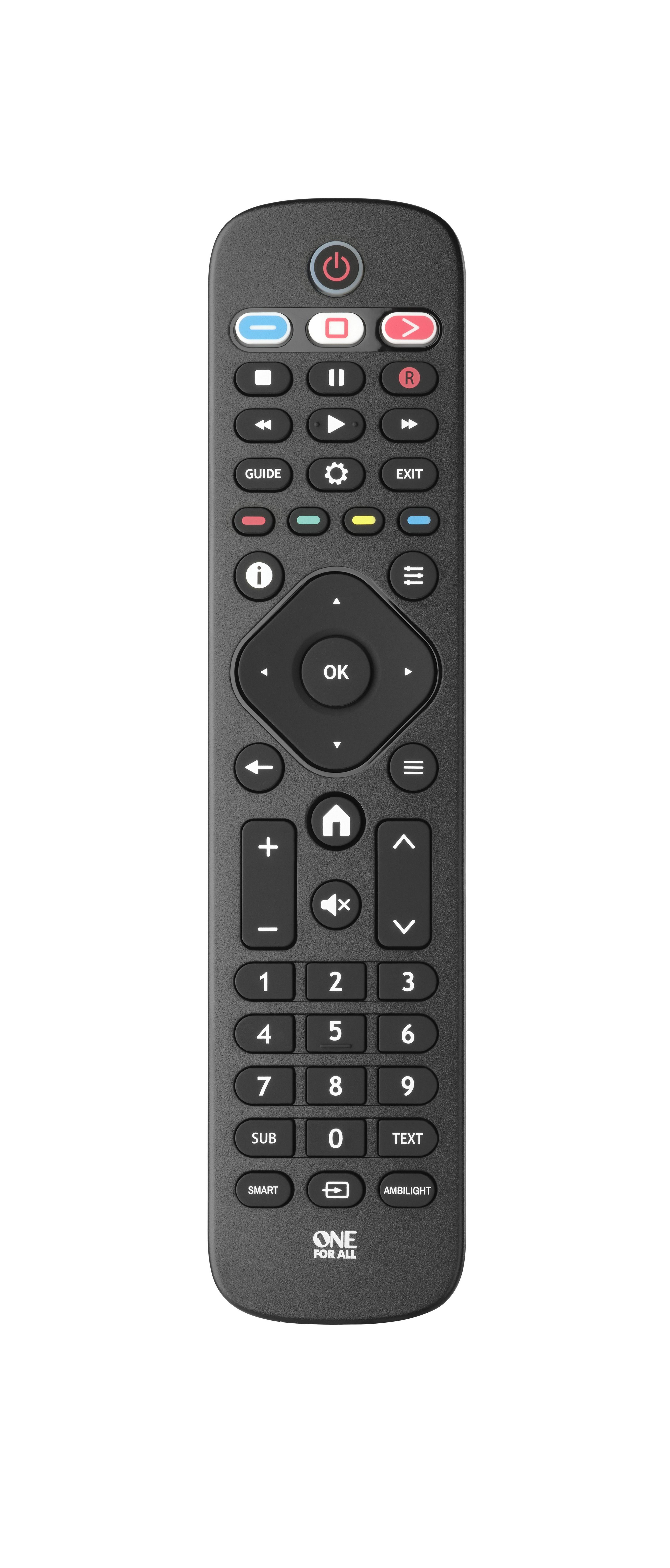 One For All  One For All TV Replacement Remotes URC4913 telecomando IR Wireless Pulsanti 
