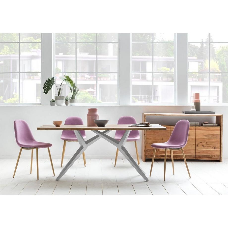 mutoni Tavolo 240x100 cmn - rovere selvatico oliato naturale - metallo argento antico  