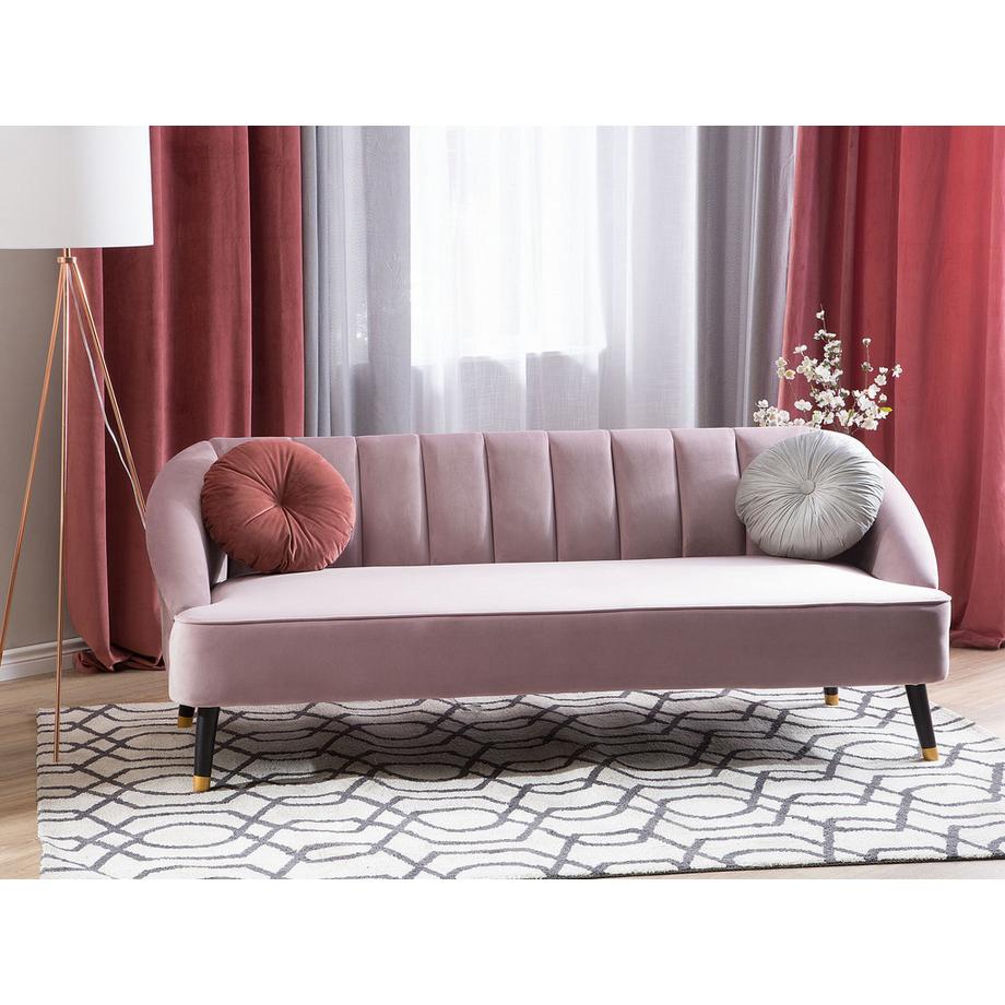 Beliani Divano 3 posti en Velluto Moderno ALSVAG  