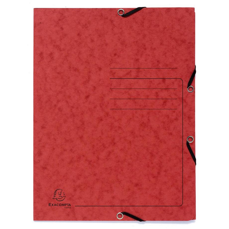 Exacompta Cartella 3 lembi con elastici cartoncino lustré 355g/mq - A4 - x 24  