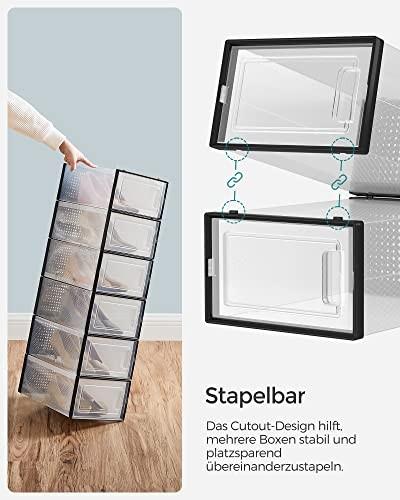 Pricenet Scatole per scarpe trasparenti impilabili da 18 pezzi con ante trasparenti  