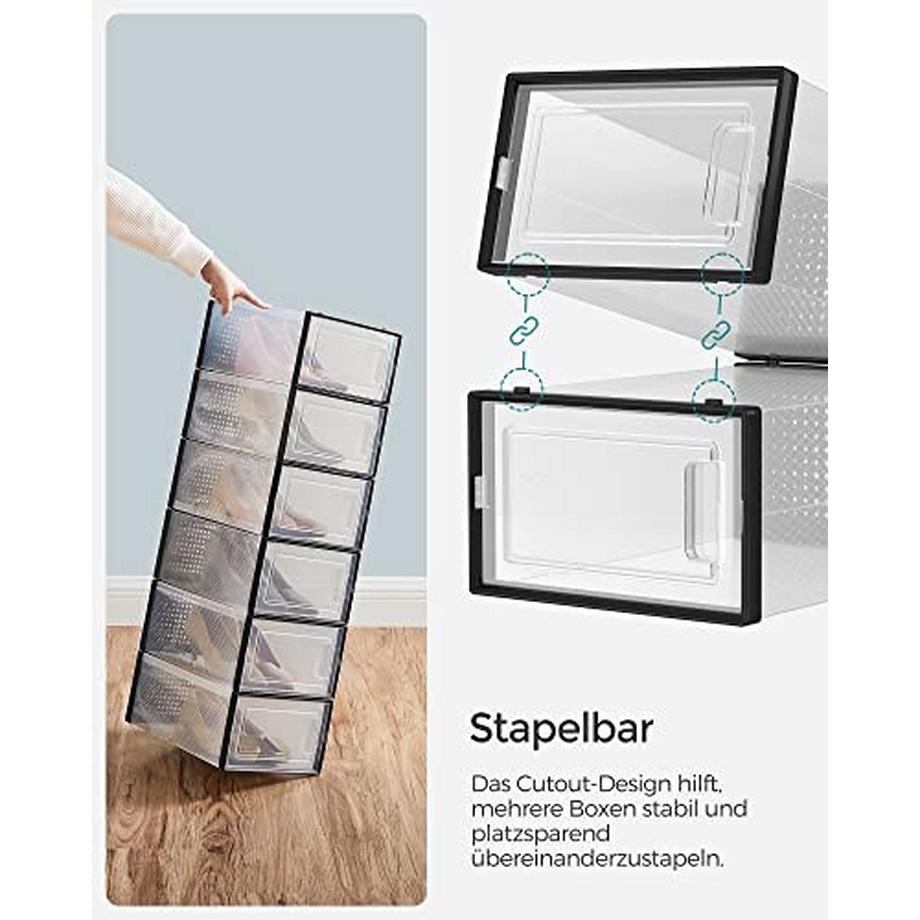 Pricenet Scatole per scarpe trasparenti impilabili da 18 pezzi con ante trasparenti  