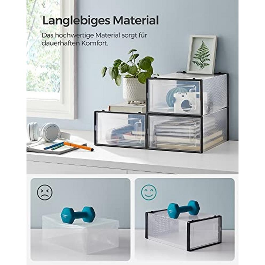 Pricenet Scatole per scarpe trasparenti impilabili da 18 pezzi con ante trasparenti  