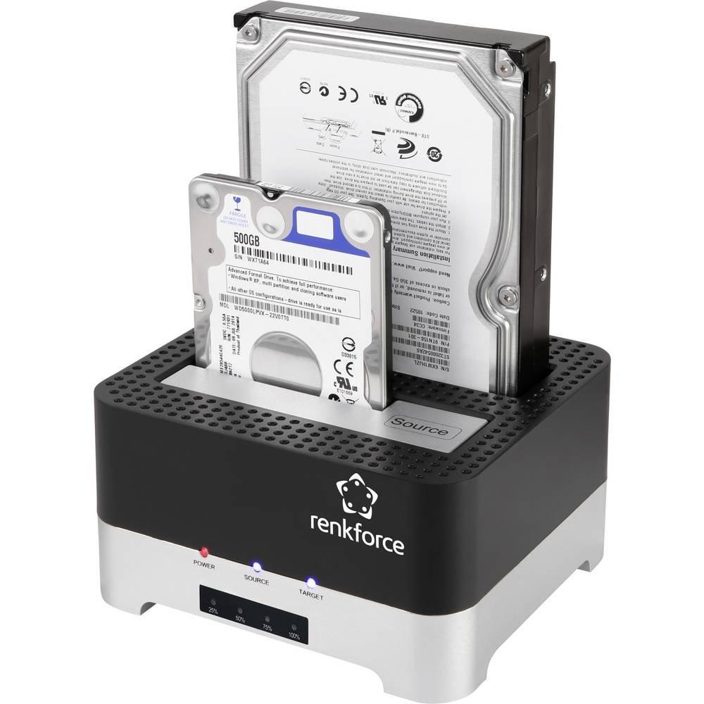 Renkforce  Renkforce USB 3 SATA Festplatten-Dockingstation mit Clone-Funktion 