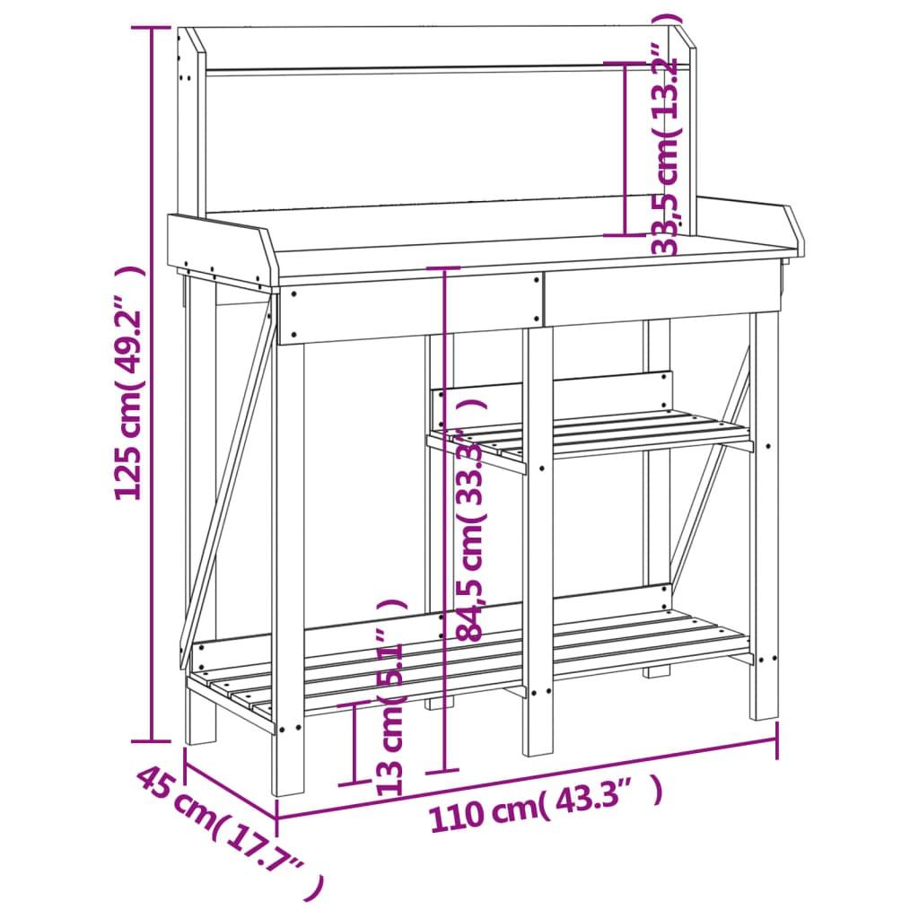 VidaXL Banc de rempotage bois  