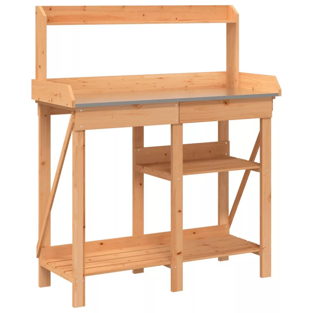 VidaXL - panca porta vasi Legno, One Size, Marrone