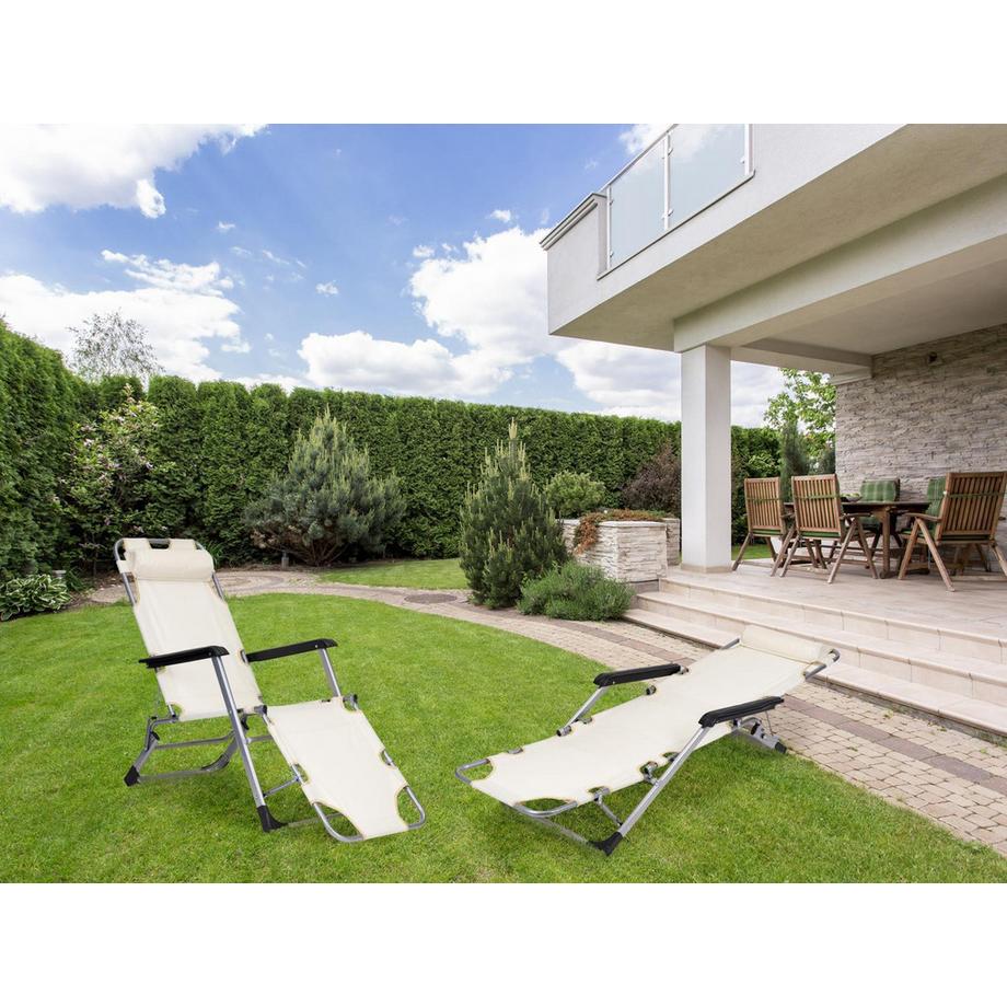 Northix Transat, chaise de plage de jardin, transat pliable 2en1  