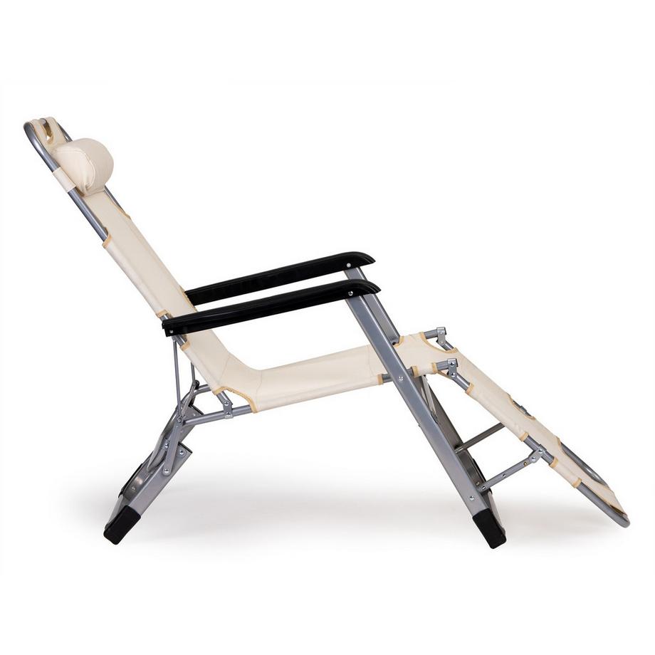Northix Transat, chaise de plage de jardin, transat pliable 2en1  